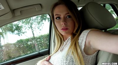 Awesome young honey Alex Blake gives a very special blowjob